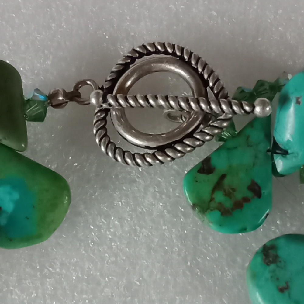Turquoise Tear Drop Necklace #A365 - Picture 2 of 10